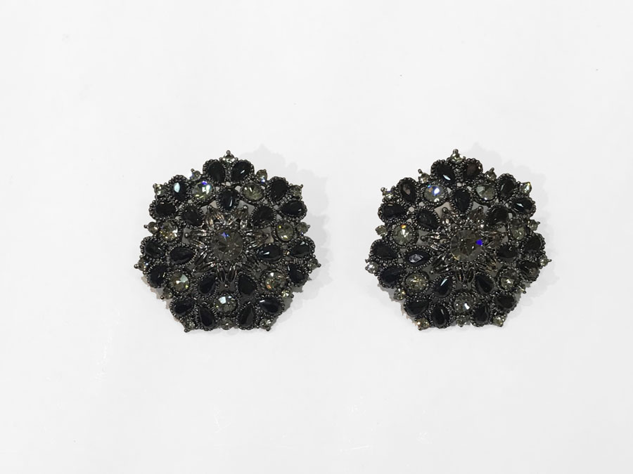 All black stud earrings 1054 - Chohan's 